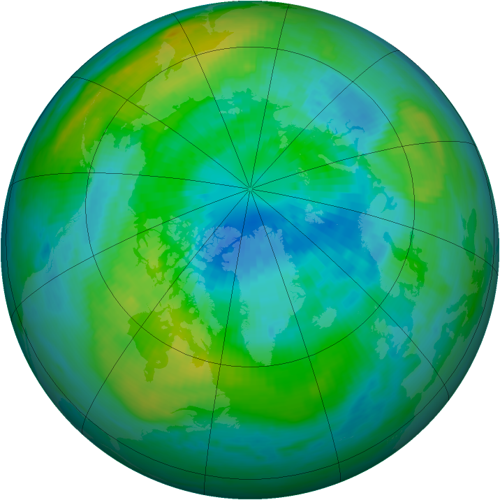 Arctic ozone map for 26 September 1980